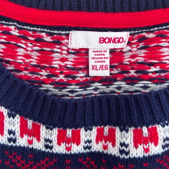Bongo Blue and Red Cropped Sweater Size XL NWOT - Picture 4 of 9